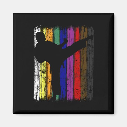 Silhouette Karate Belt Colors Magnet (Vorne)