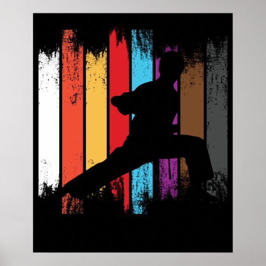 Silhouette Karate Belt Colors Poster (Vorne)