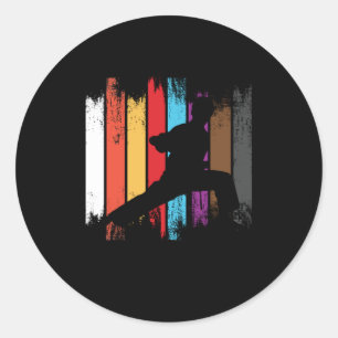 Silhouette Karate Belt Colors Runder Aufkleber