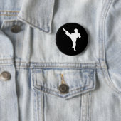 Silhouette Karate Fighter Shotokan Kampfkunst Ta Button (Beispiel)