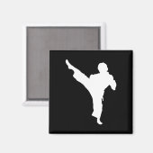 Silhouette Karate Fighter Shotokan Kampfkunst Ta Magnet (Vorderseite/Rückseite)