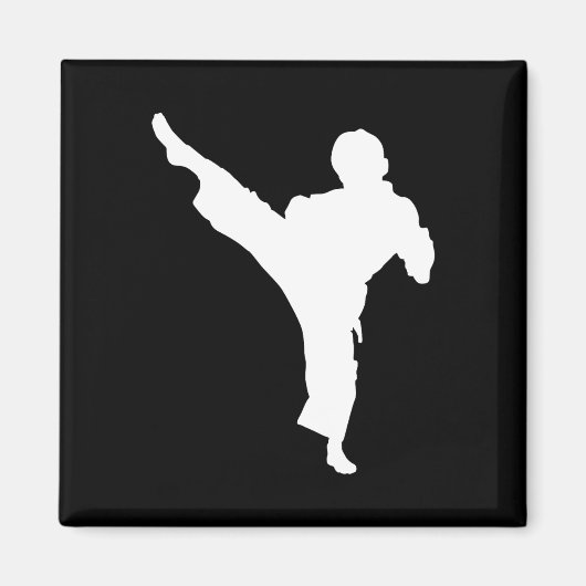 Silhouette Karate Fighter Shotokan Kampfkunst Ta Magnet (Vorne)