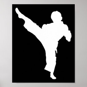 Silhouette Karate Fighter Shotokan Kampfkunst Ta Poster