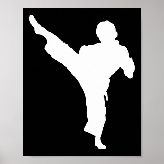 Silhouette Karate Fighter Shotokan Kampfkunst Ta Poster (Vorne)