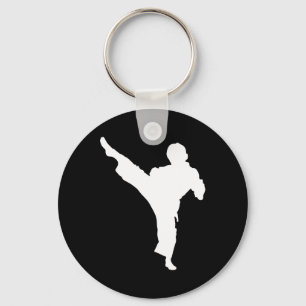 Silhouette Karate Fighter Shotokan Kampfkunst Ta Schlüsselanhänger