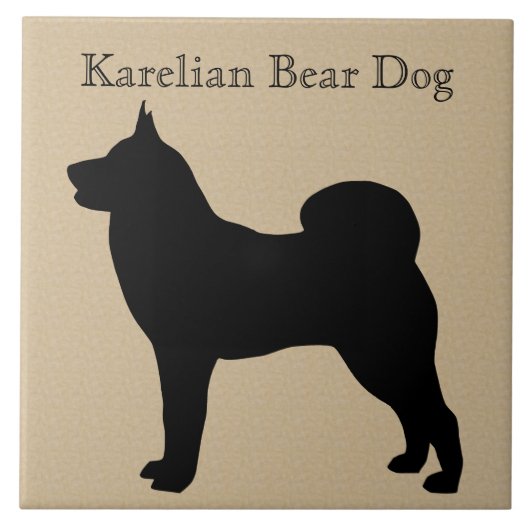 Silhouette Karelian Bear Dog Fliese (Vorderseite)