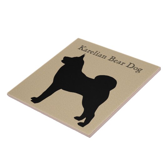 Silhouette Karelian Bear Dog Fliese (Seite)