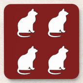 Silhouette Katzen Getränkeuntersetzer (Vorderseite)