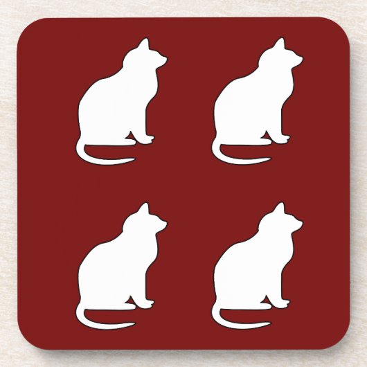 Silhouette Katzen Getränkeuntersetzer (Vorderseite)