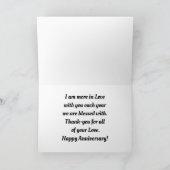 Silhouette Kissing Couple Anniversary Card Karte (Innenseite)