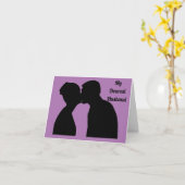 Silhouette Kissing Couple Anniversary Card Karte (Gelbe Blume)