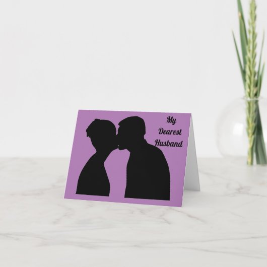 Silhouette Kissing Couple Anniversary Card Karte (Vorderseite)