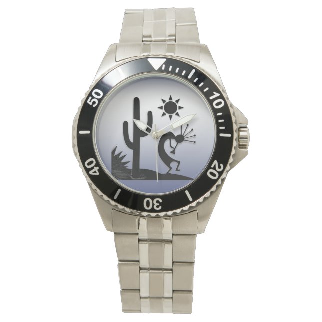 Silhouette Kokopelli Armbanduhr (Vorderseite)
