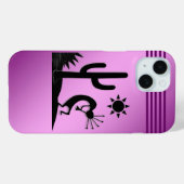 Silhouette Kokopelli auf Lila Case-Mate iPhone Hülle (Rückseite (Horizontal))