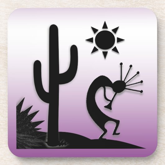 Silhouette Kokopelli Getränkeuntersetzer (Vorderseite)