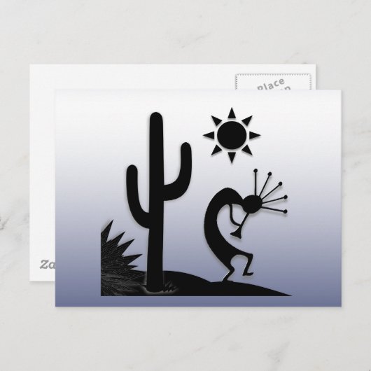 Silhouette Kokopelli Postkarte (Vorne/Hinten)