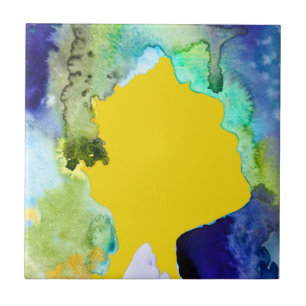 Silhouette Kunst abstrakte Aquarell Fliese