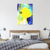 Silhouette Kunst abstrakte Aquarell Leinwanddruck (Insitu (Schlafzimmer))