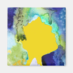 Silhouette Kunst abstrakte Aquarell Magnet