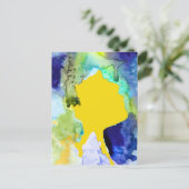 Silhouette Kunst abstrakte Aquarell Postkarte (Stehend Vorderseite)