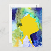 Silhouette Kunst abstrakte Aquarell Postkarte (Vorne/Hinten)
