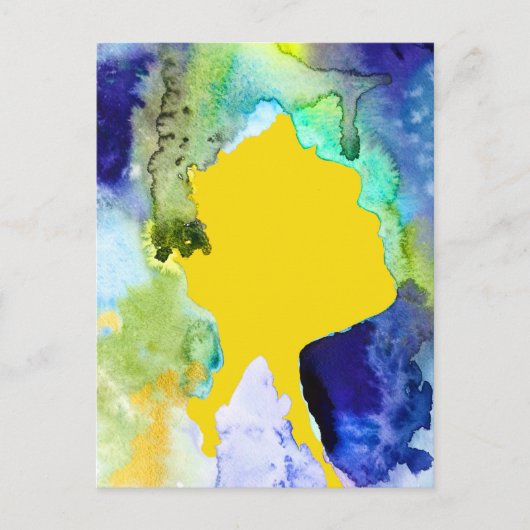 Silhouette Kunst abstrakte Aquarell Postkarte (Vorderseite)