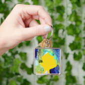 Silhouette Kunst abstrakte Aquarell Schlüsselanhänger (Hand)