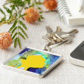 Silhouette Kunst abstrakte Aquarell Schlüsselanhänger (Seite)