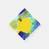 Silhouette Kunst abstrakte Aquarell Serviette (Ecke)