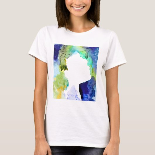 Silhouette Kunst abstrakte Aquarell T-Shirt (Vorderseite)