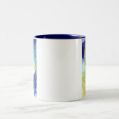 Silhouette Kunst abstrakte Aquarell Zweifarbige Tasse (Mittel)
