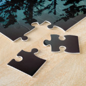 Silhouette Kunst - mehrfarbiger Wald für Kinder Puzzle (Seite)