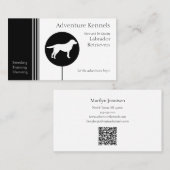 Silhouette Labrador Retriever Moderne Schwarz-weiß Visitenkarte (Vorne/Hinten)