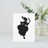 Silhouette Lady mit Spiegelpostkarte Postkarte (Stehend Vorderseite)