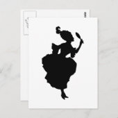 Silhouette Lady mit Spiegelpostkarte Postkarte (Vorne/Hinten)