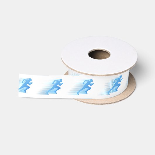 Silhouette-Läufer-Sprinting oder laufendes Konzept Satinband (Spule)