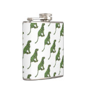 Silhouette Leopard Black und Green Flachmann (Rechts)