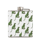 Silhouette Leopard Black und Green Flachmann (Rückseite)