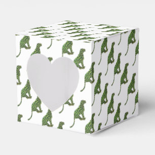 Silhouette Leopard Black und Green Geschenkschachtel