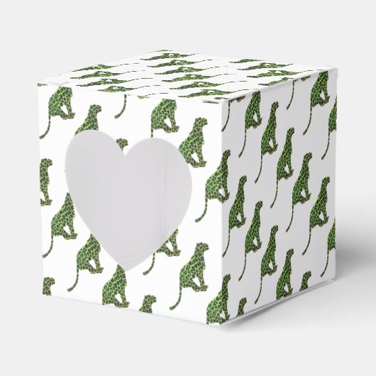Silhouette Leopard Black und Green Geschenkschachtel (Vorderseite)