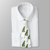 Silhouette Leopard Black und Green Krawatte (Gebunden)