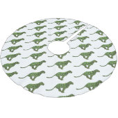 Silhouette Leopard Black und Green Polyester Weihnachtsbaumdecke (Schrägansicht)