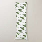 Silhouette Leopard Black und Green Seitenschläferkissen (Vorderseite Vertikal)