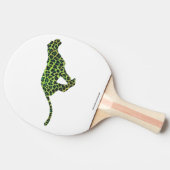 Silhouette Leopard Black und Green Tischtennis Schläger (Seitenansicht)
