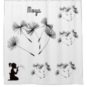 Silhouette-Leuchter leuchtet weiß und schwarz Duschvorhang (Vorderseite)