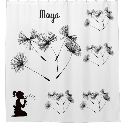 Silhouette-Leuchter leuchtet weiß und schwarz Duschvorhang (Vorderseite)