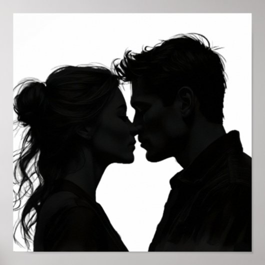 Silhouette Liebe Poster (Vorne)