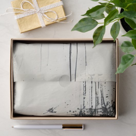 Silhouette Lion Head in Tree Decoupage Seidenpapier (Geschenk)