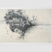 Silhouette Lion Head in Tree Decoupage Seidenpapier (Vorderseite)