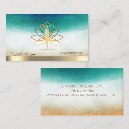 Silhouette Lotus Visitenkarte (Vorne/Hinten)